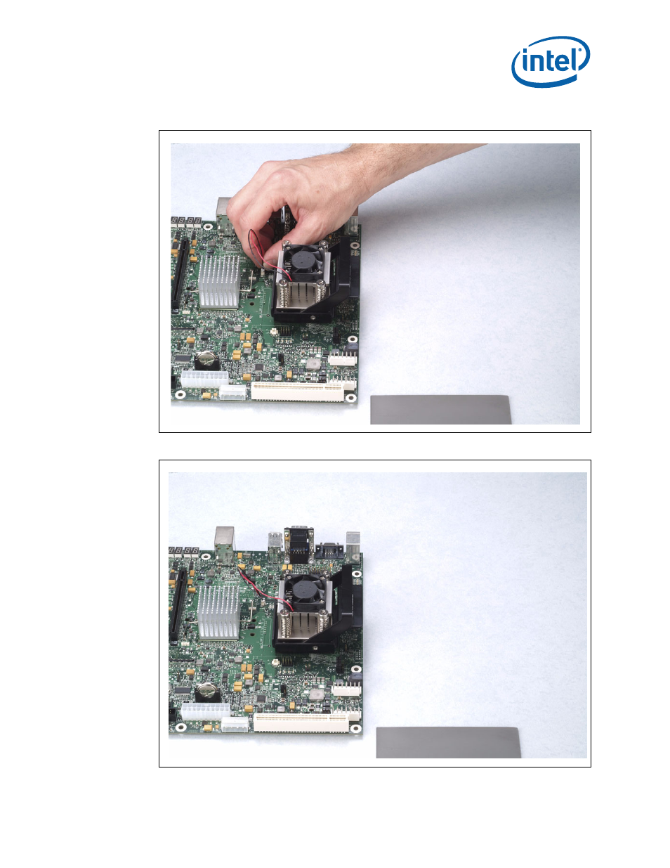 11 plugging in the fan 12 completed assembly | Intel 317443-001US User Manual | Page 57 / 57