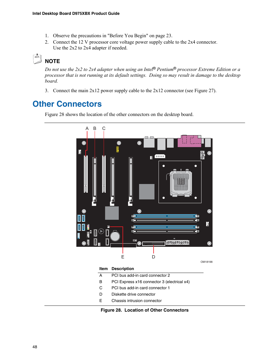 Other connectors | Intel D975XBX User Manual | Page 48 / 78