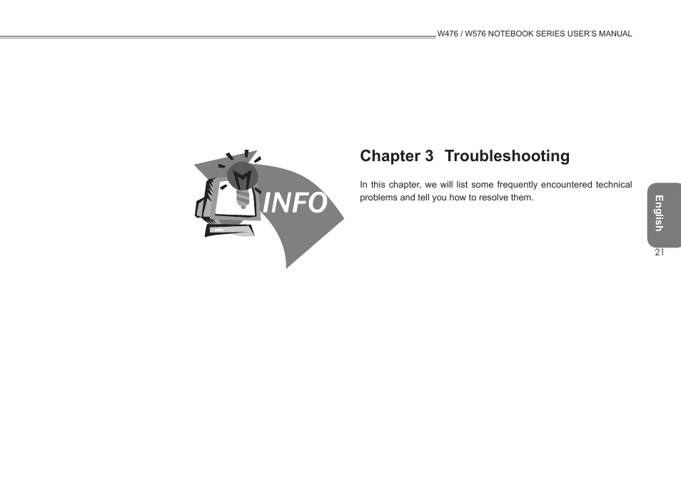 Chapter 3 troubleshooting | Intel W476 User Manual | Page 28 / 36