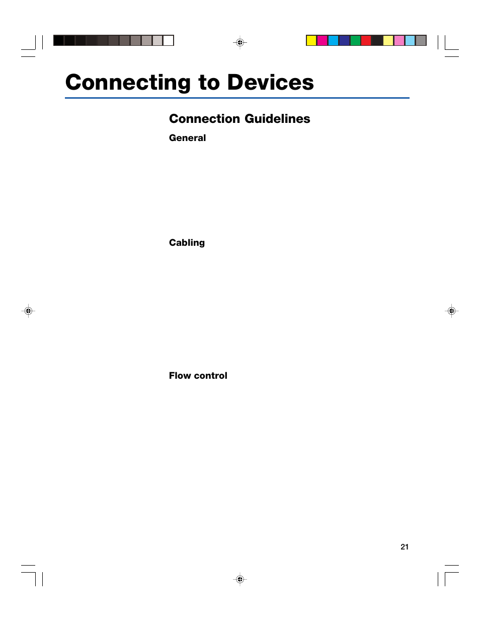 Connecting to devices, Connection guidelines | Intel 410T User Manual | Page 23 / 40