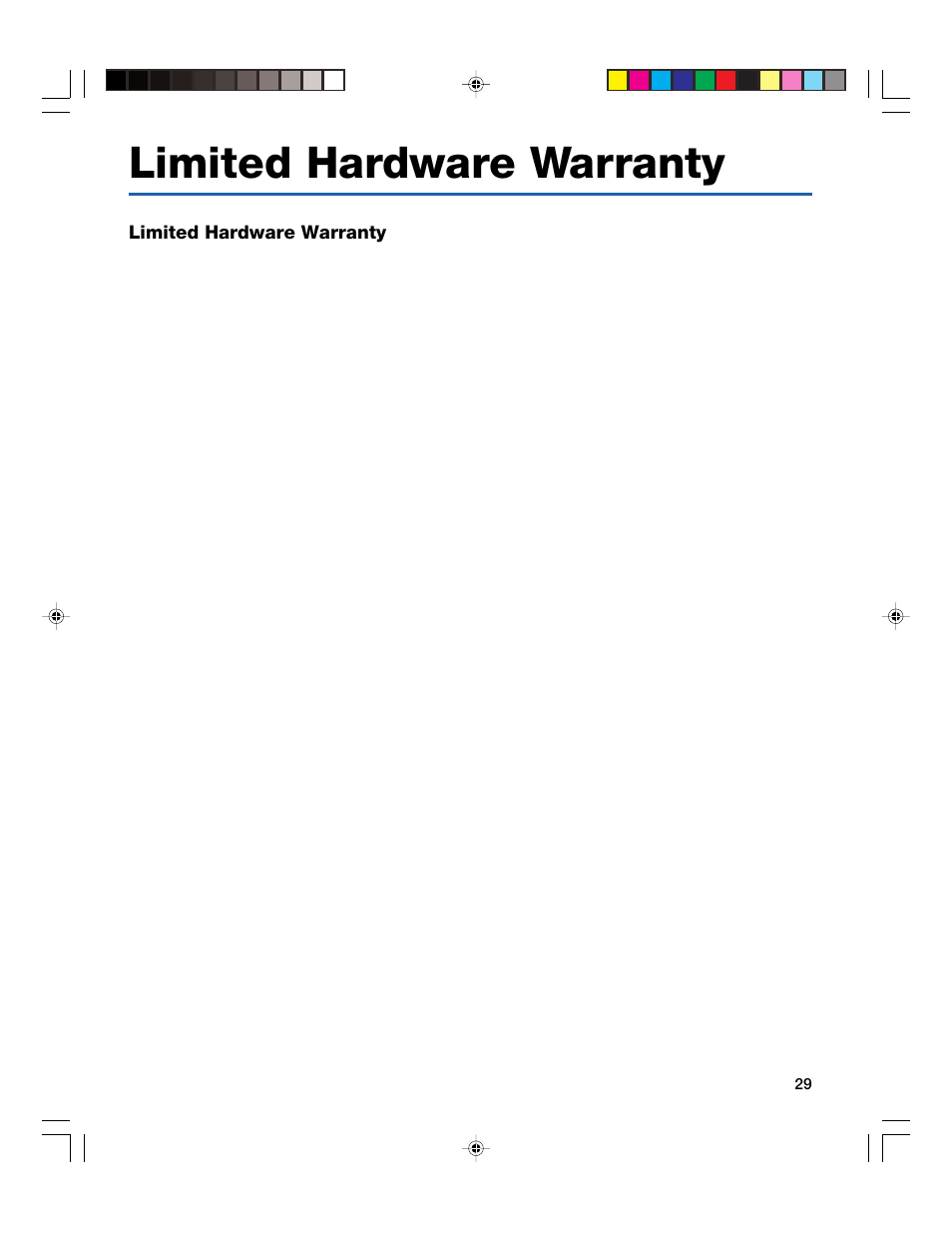 Limited hardware warranty | Intel 410T User Manual | Page 31 / 40