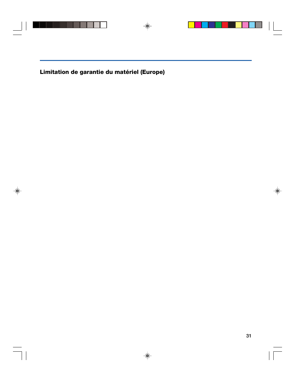 Limitation de garantie du matériel (europe) | Intel 410T User Manual | Page 33 / 40