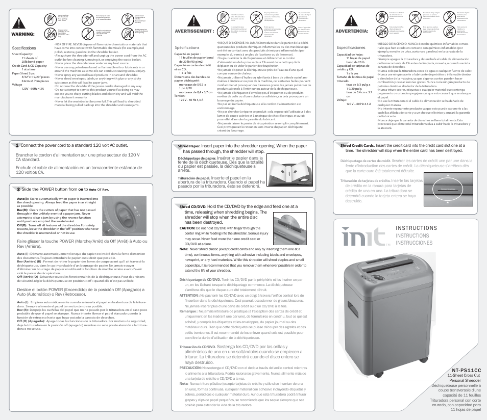 Init NT-PS11CC User Manual | 2 pages