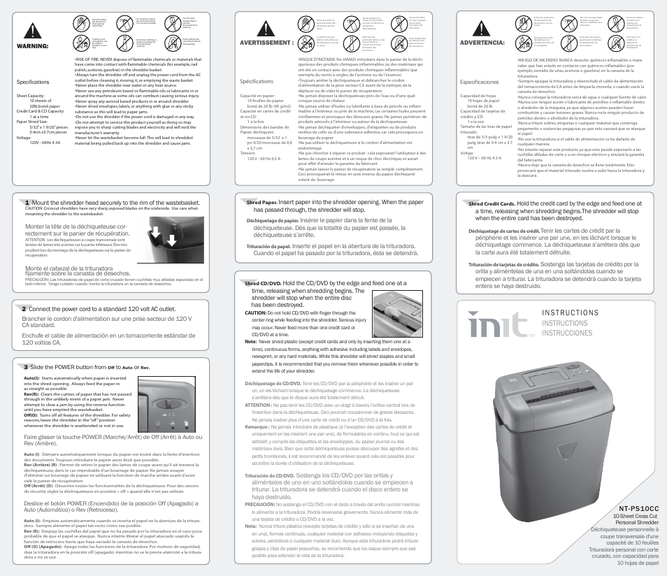 Init NT-PS10CC User Manual | 2 pages