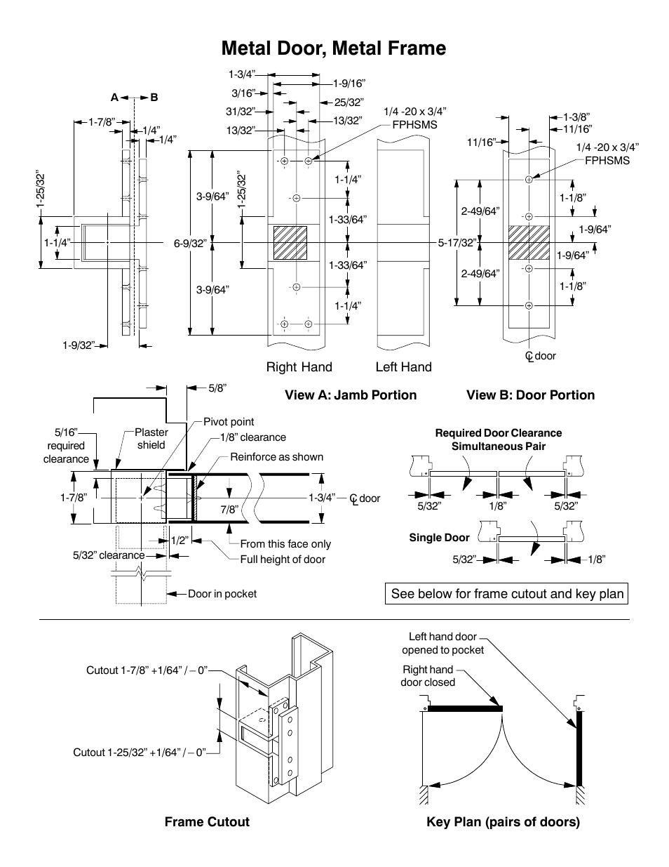 Metal door, metal frame | Ives Pocket Pivot 91105F User Manual | Page 2 / 2