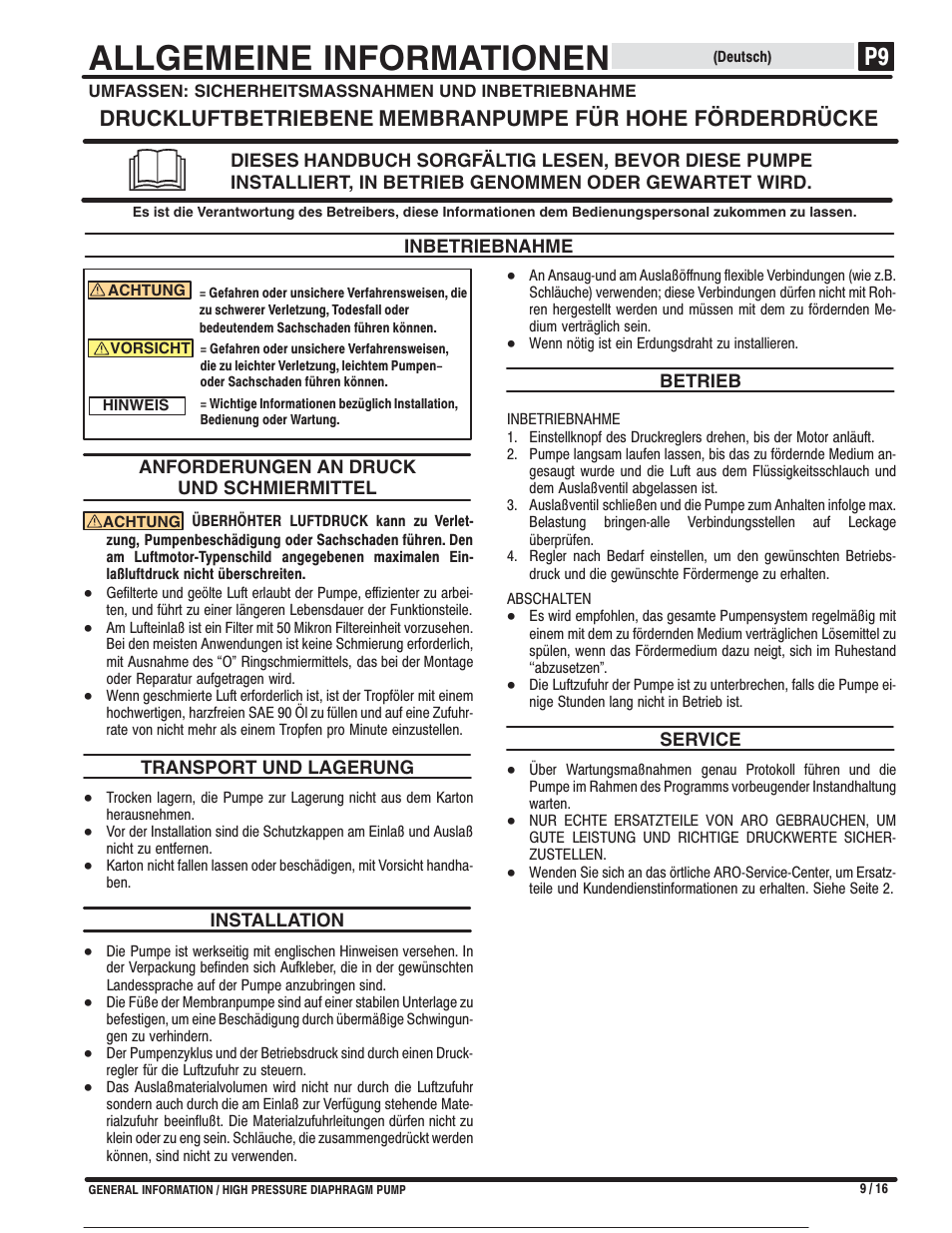 Allgemeine informationen | Ives S-634 User Manual | Page 10 / 53