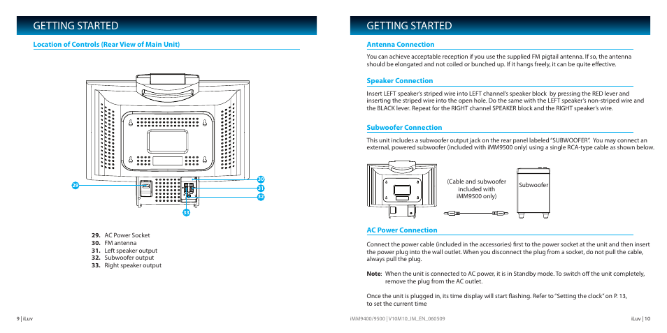Getting started | Iluv IMM9400 User Manual | Page 6 / 18
