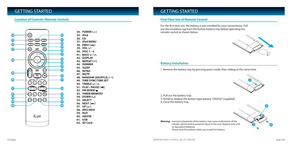 Getting started | Iluv IMM9400 User Manual | Page 7 / 18