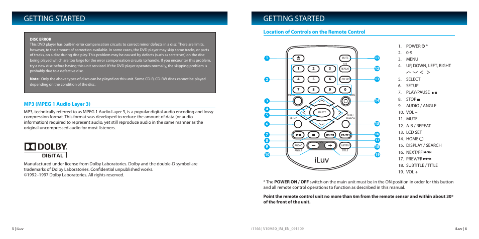 Getting started | Iluv i1166 User Manual | Page 4 / 18