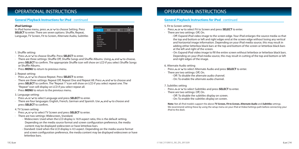 Operational instructions | Iluv i1166 User Manual | Page 8 / 18