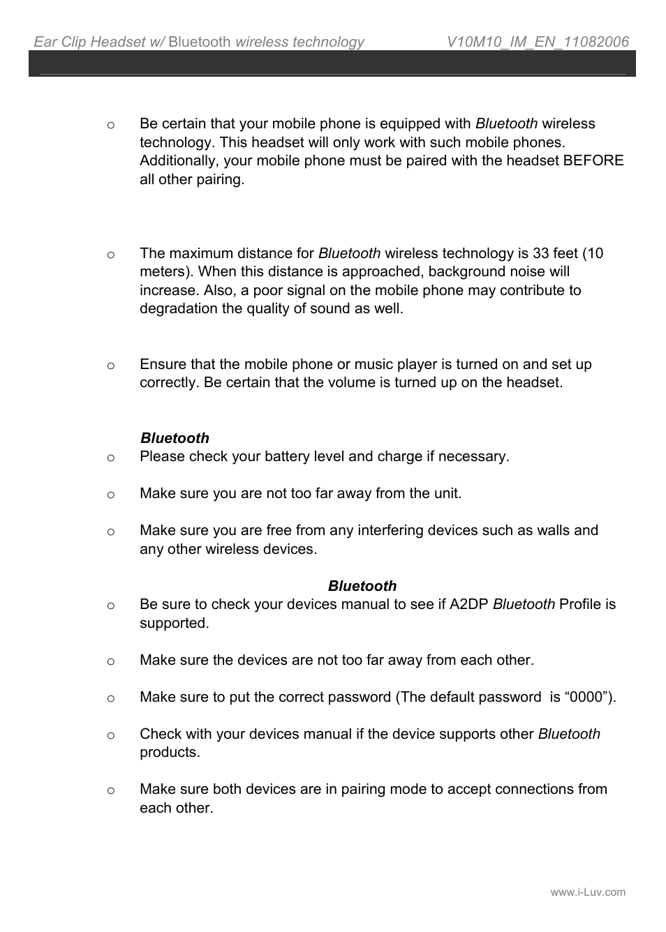 Troubleshooting guide | Iluv i212 User Manual | Page 16 / 19