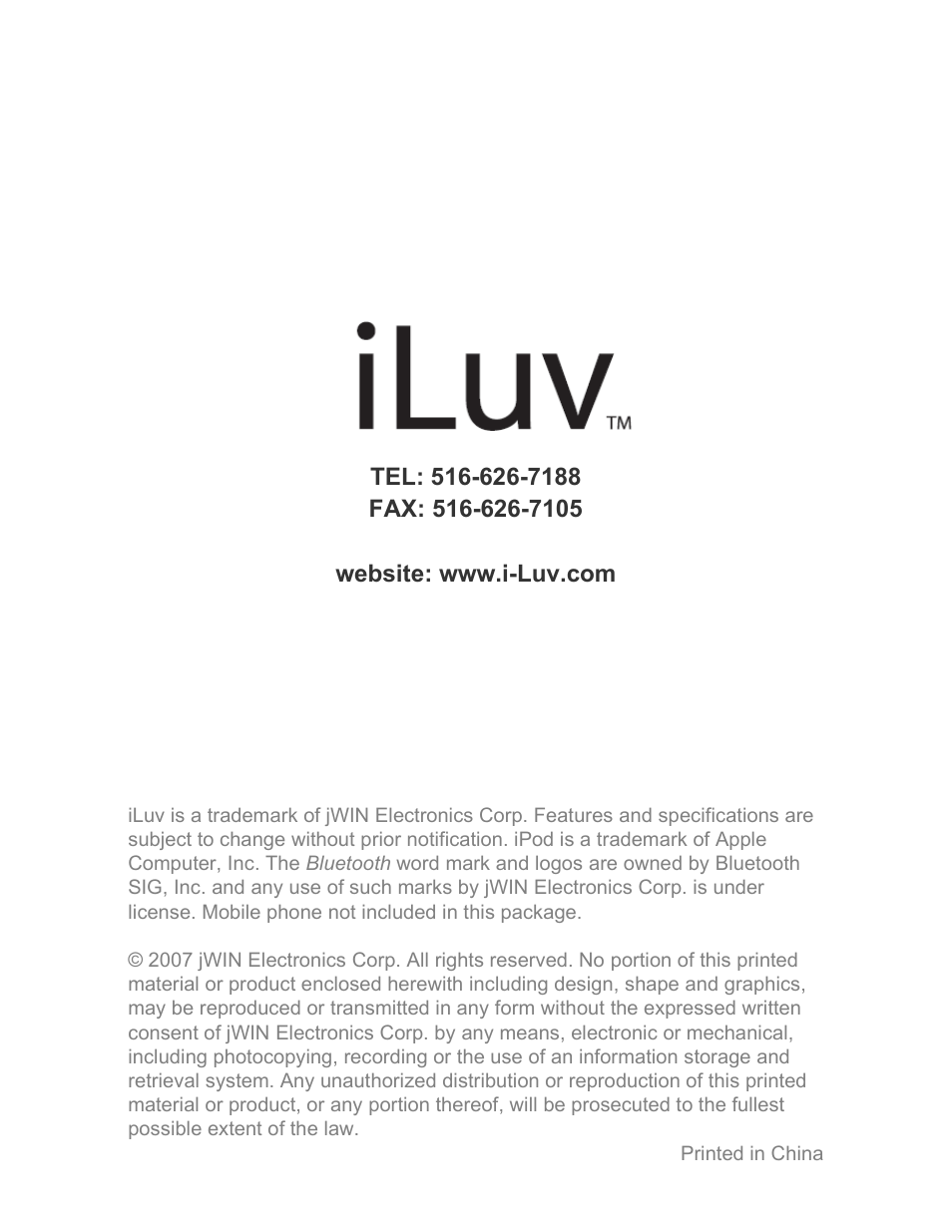 Iluv ii322 User Manual | Page 24 / 24