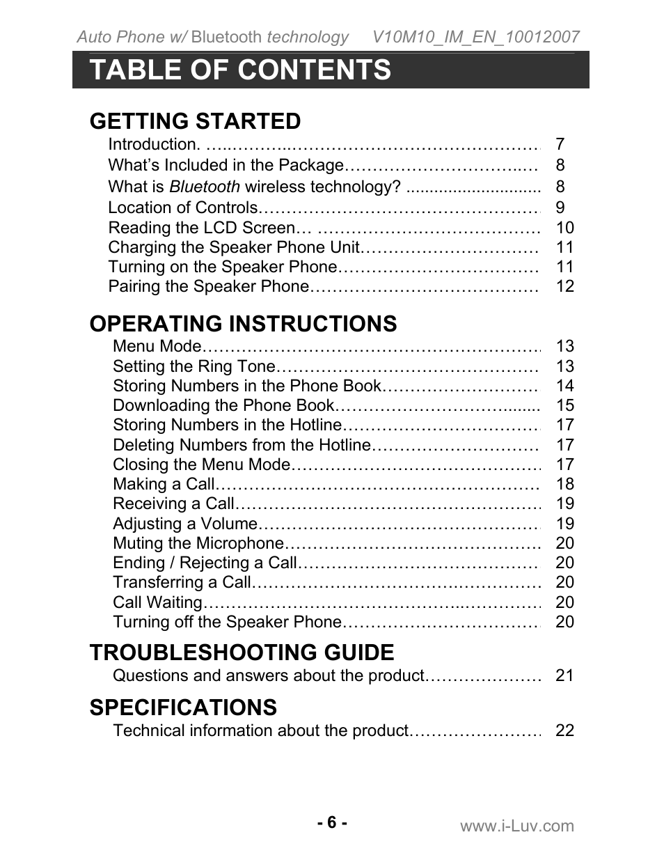 Iluv ii322 User Manual | Page 7 / 24