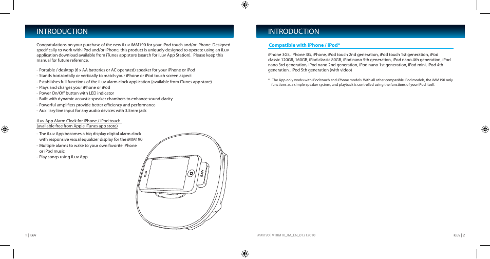 Introduction | Iluv IMM190 User Manual | Page 2 / 10