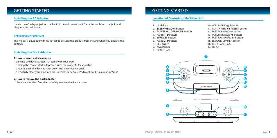 Getting started | Iluv IMM153 User Manual | Page 3 / 10