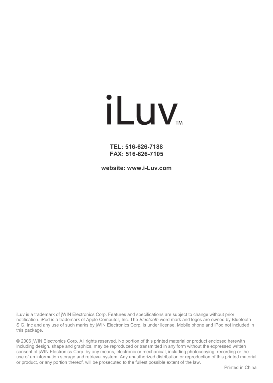 Iluv i202 User Manual | Page 20 / 20