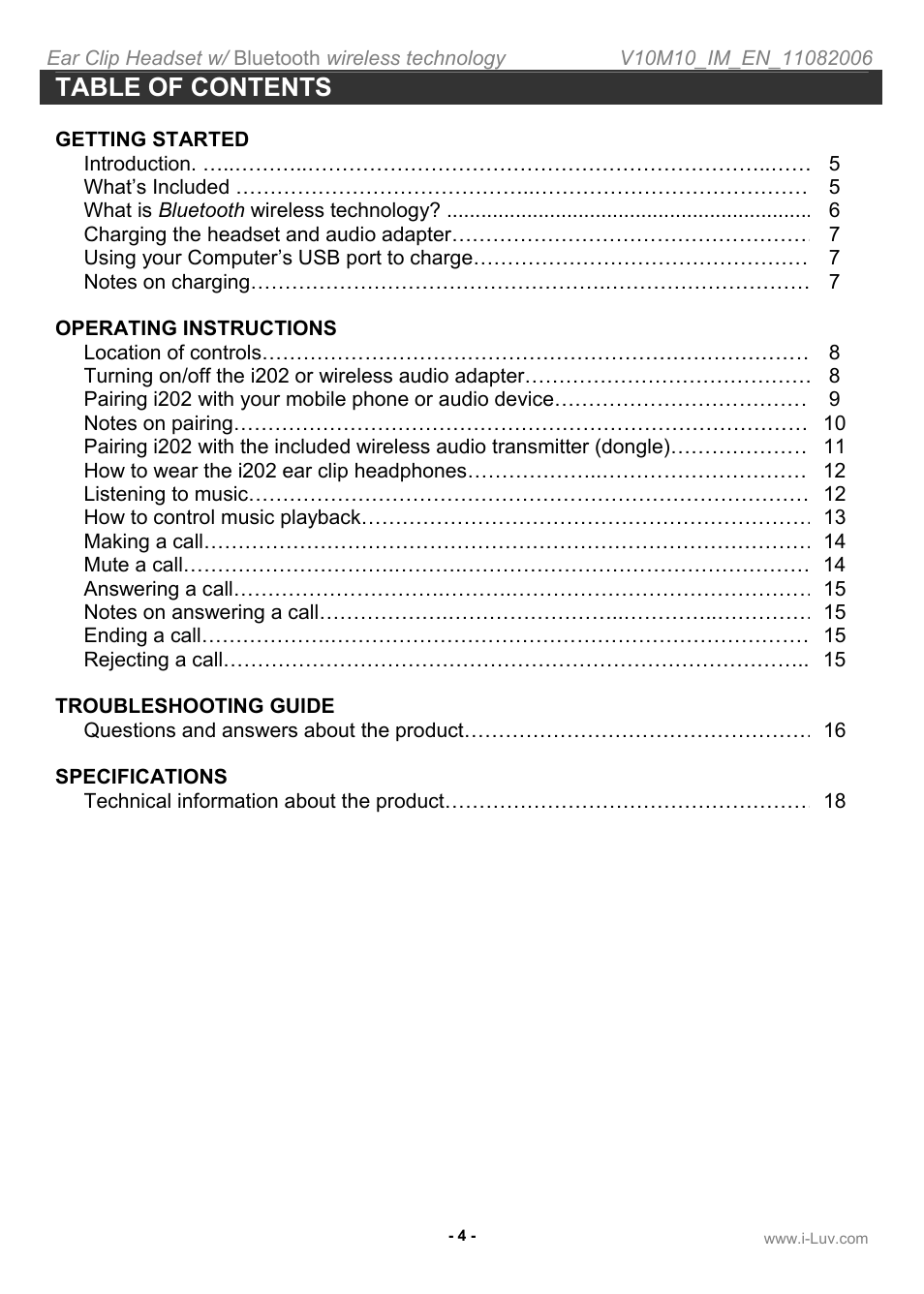 Iluv i202 User Manual | Page 5 / 20