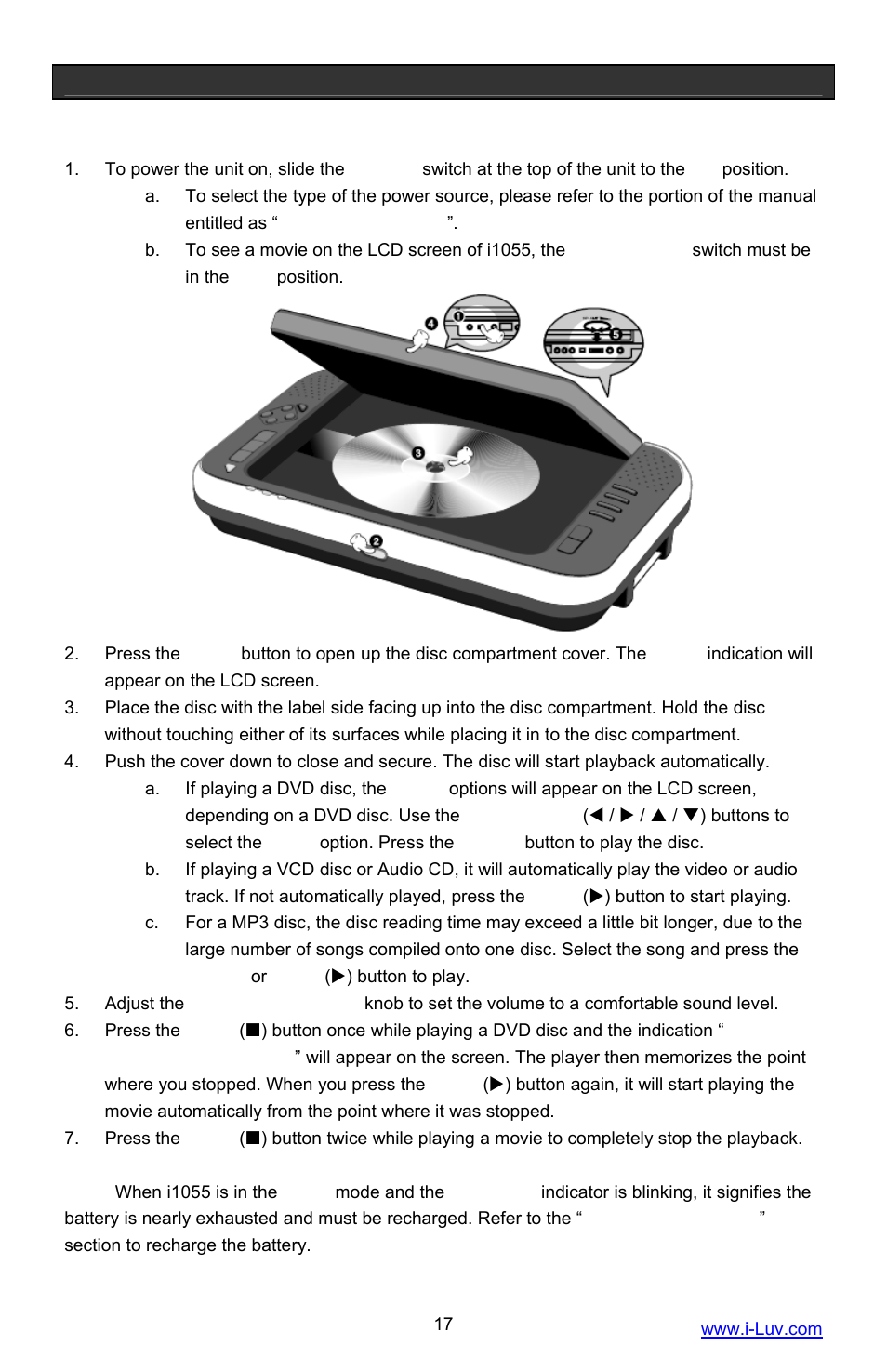 Basic operation, Playing dvd / vcd / audio cd / mp3 cd | Iluv i1055 User Manual | Page 18 / 36