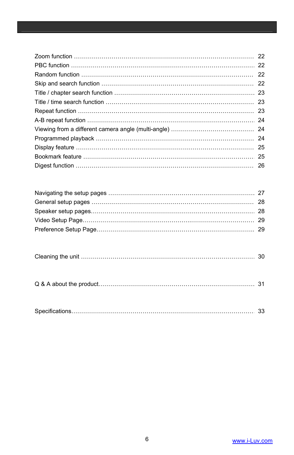 Iluv i1055 User Manual | Page 7 / 36