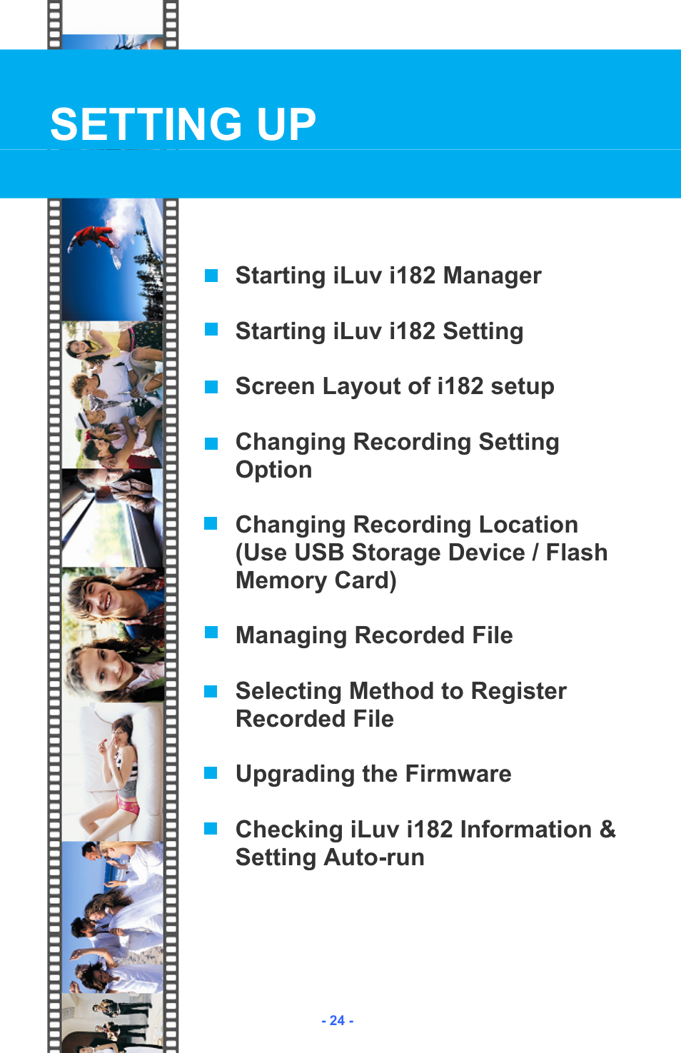 Setting up | Iluv i182 User Manual | Page 25 / 41