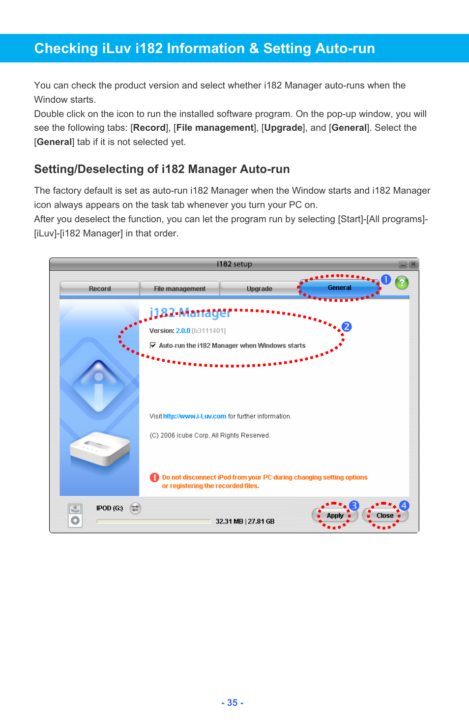 Iluv i182 User Manual | Page 36 / 41