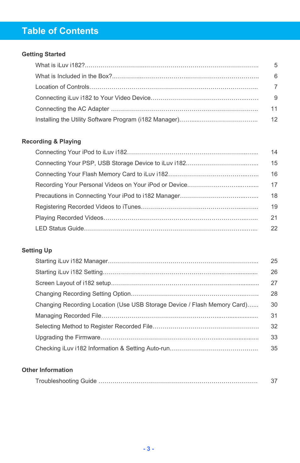 Iluv i182 User Manual | Page 4 / 41