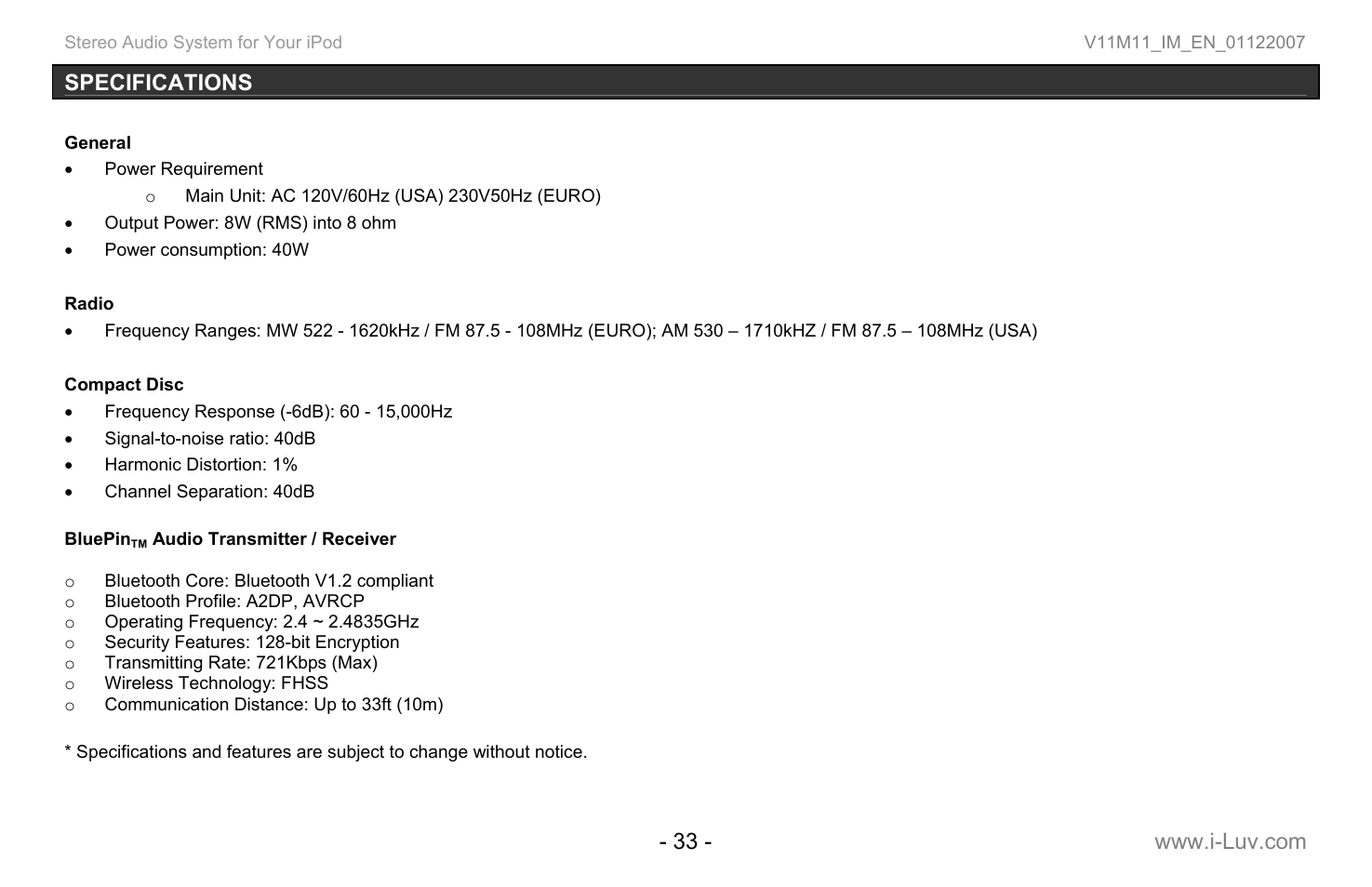 Iluv i199 User Manual | Page 34 / 36