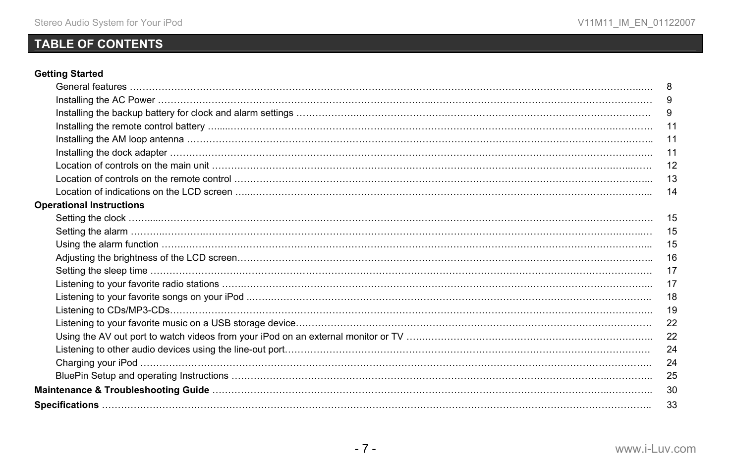 Iluv i199 User Manual | Page 8 / 36