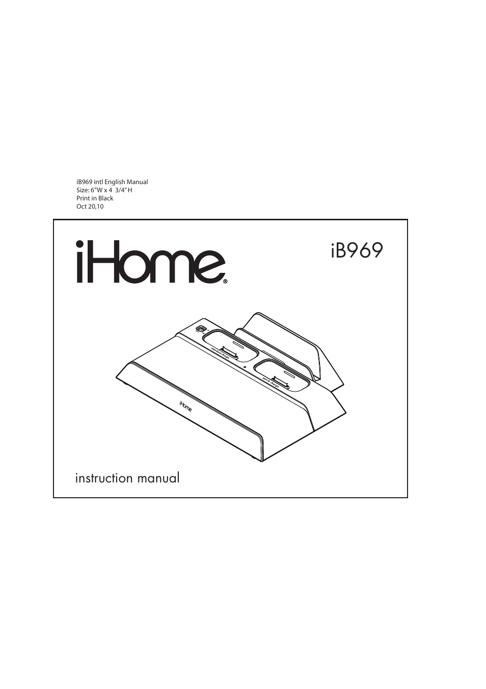 iHome IB969 User Manual | 16 pages