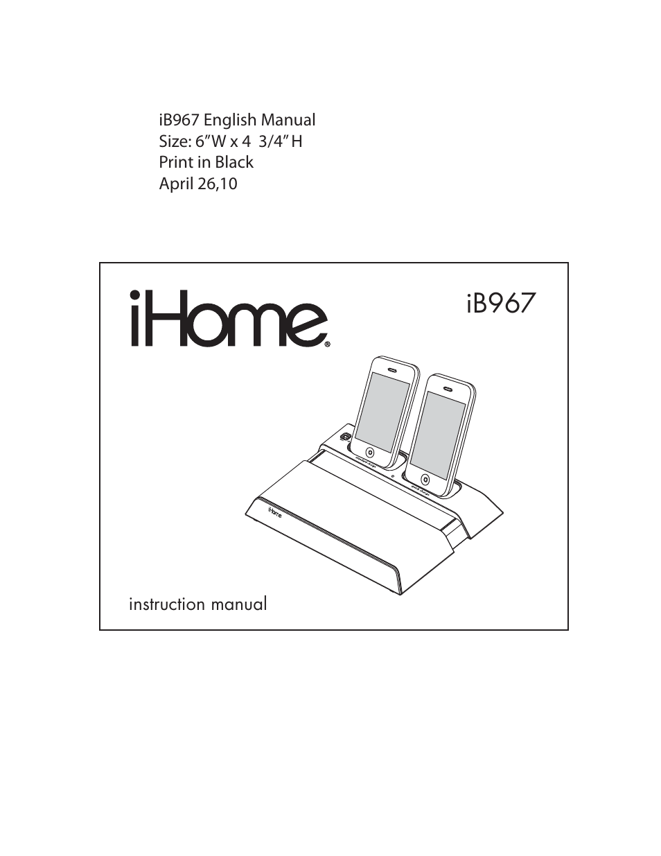 iHome IB967 User Manual | 15 pages