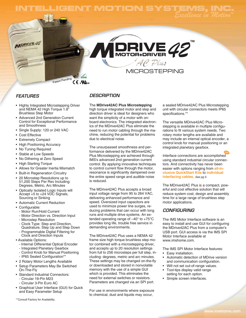 Intelligent Motion Systems MDM42 AC User Manual | 5 pages