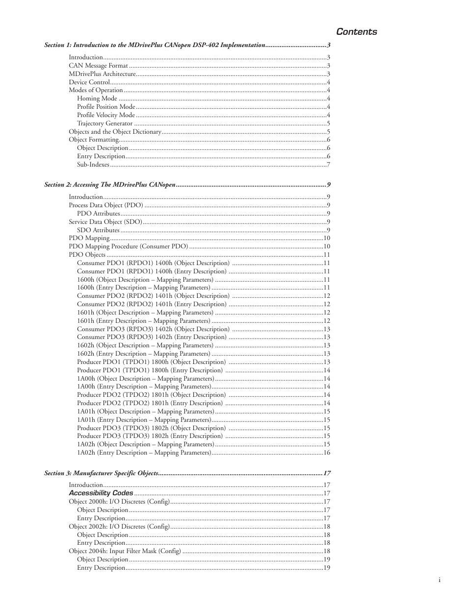 Intelligent Motion Systems MDrive DSP-402 User Manual | Page 3 / 64