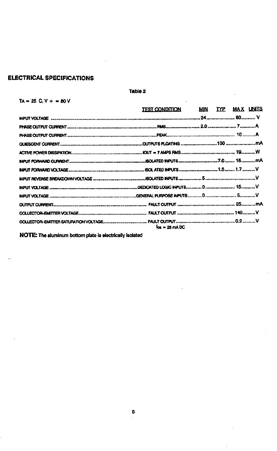 Electrical specifications | Intelligent Motion Systems IM1007 I/IE User Manual | Page 10 / 32