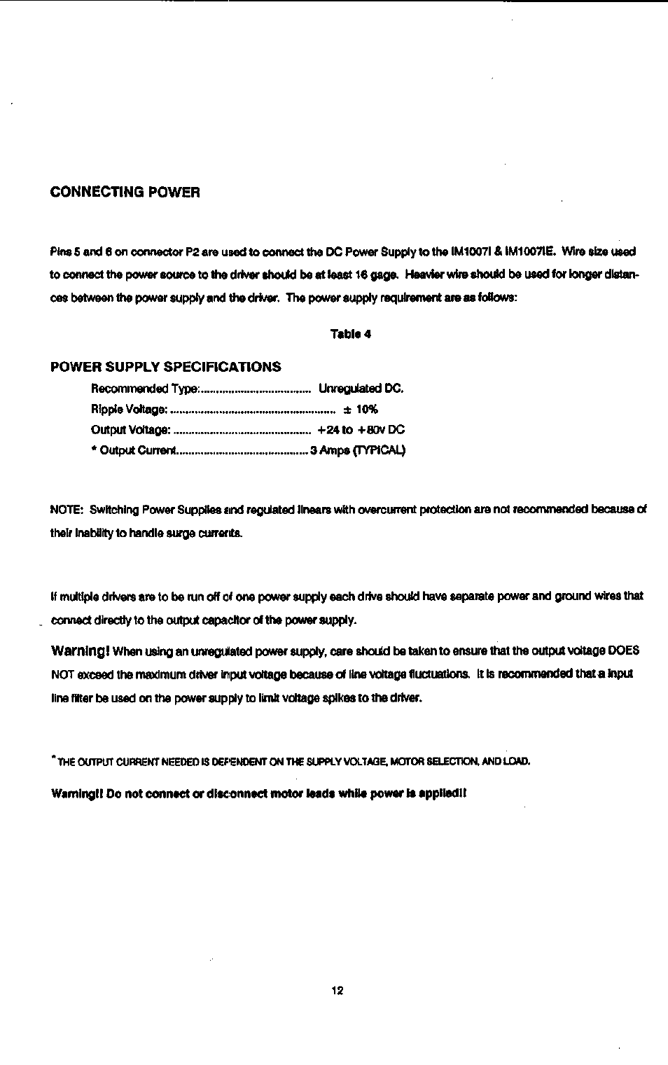 Connecting power | Intelligent Motion Systems IM1007 I/IE User Manual | Page 17 / 32