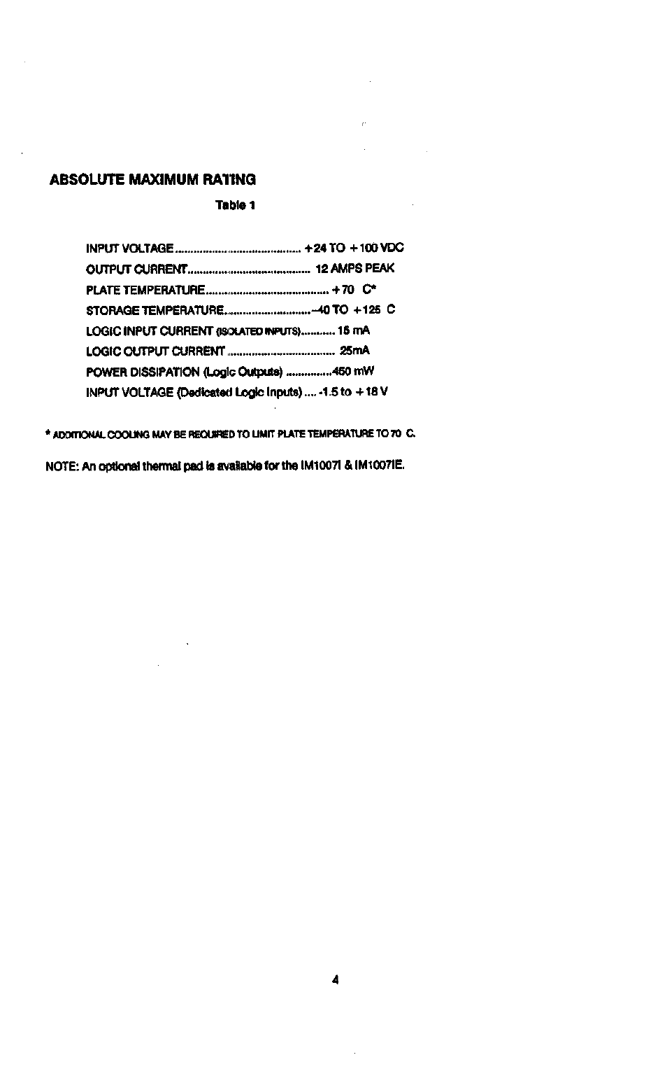 Absolute maximum ratings | Intelligent Motion Systems IM1007 I/IE User Manual | Page 9 / 32