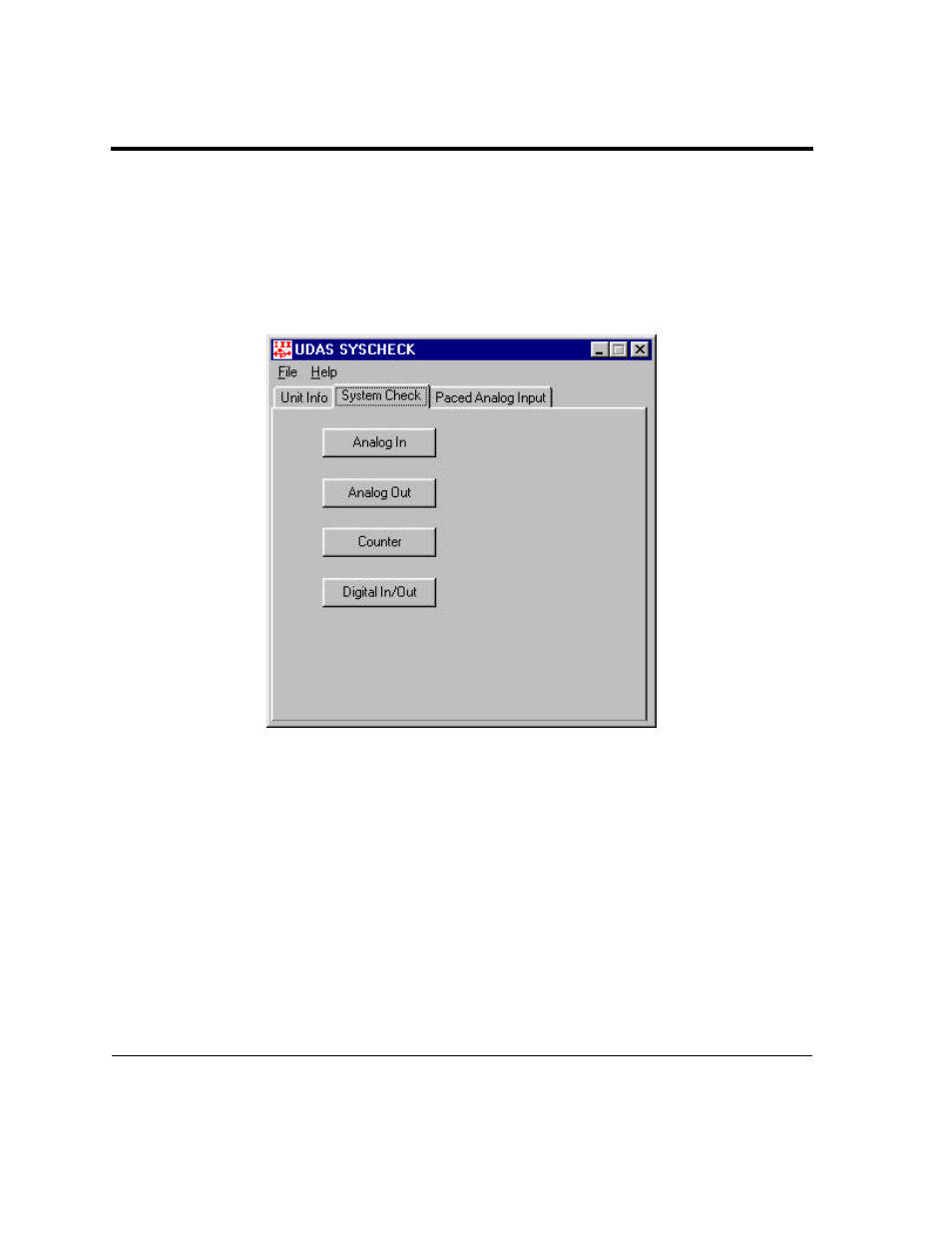2 system check, Figure 3.2 udas syscheck system check dialog | Intelligent Motion Systems UDAS-1001E User Manual | Page 28 / 65