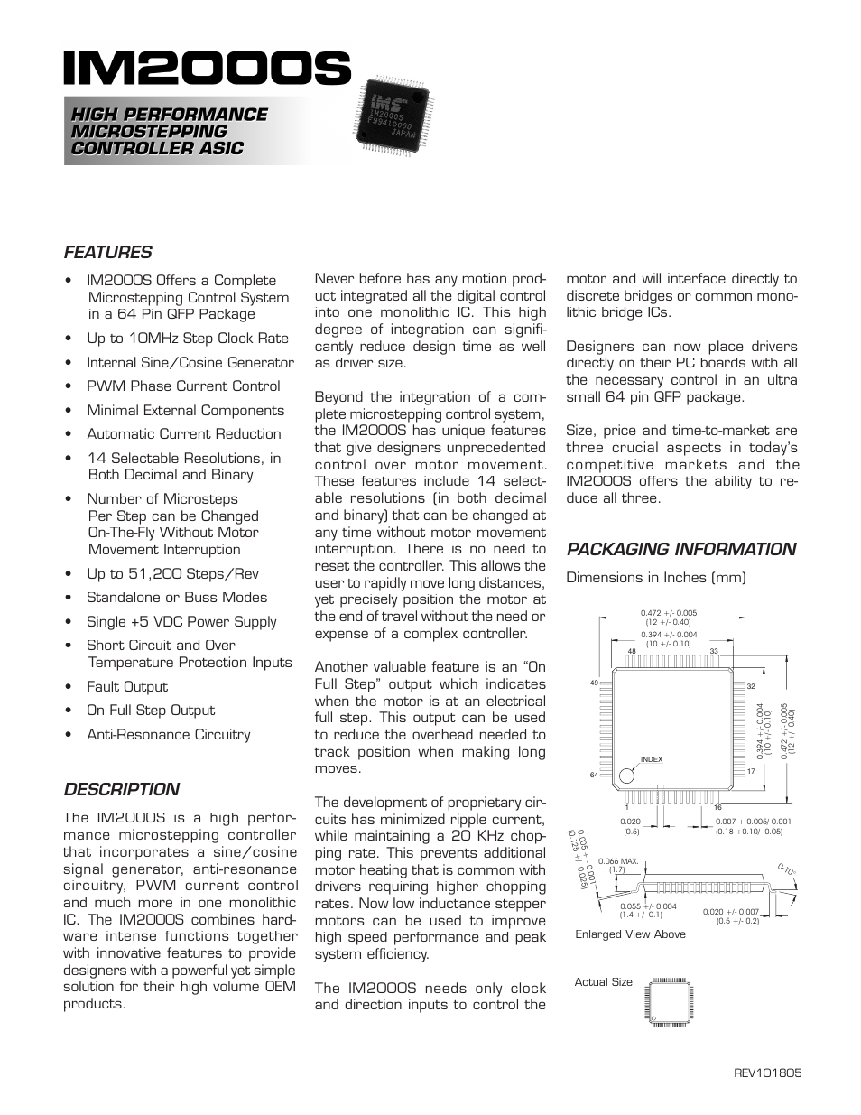 Intelligent Motion Systems IM2000S User Manual | 3 pages