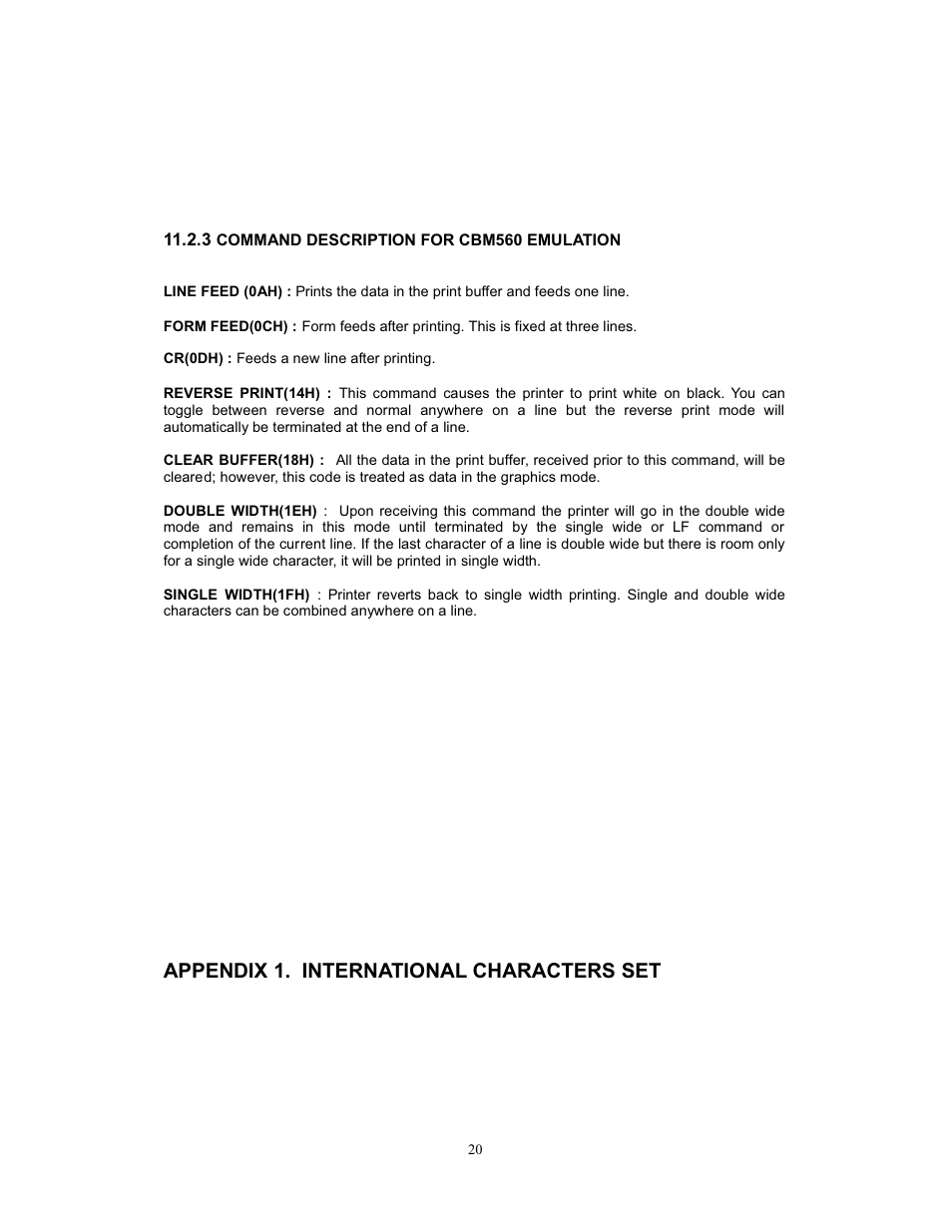 Appendix 1. international characters set | Intelligent Motion Systems intell-print om-192-s User Manual | Page 20 / 23