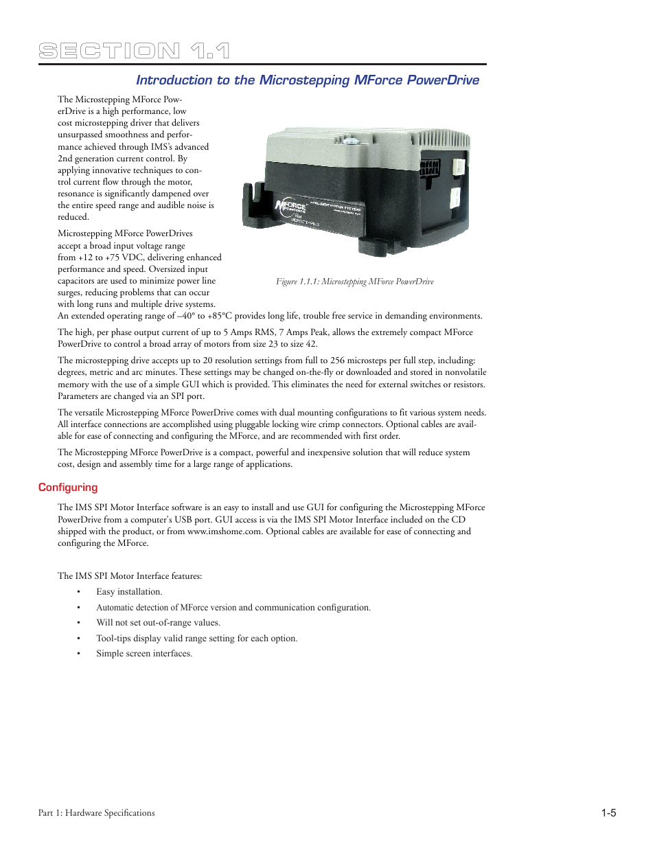 Intelligent Motion Systems MForce PowerDrive Plus MForce Series Microstepping PowerDrive User Manual | Page 11 / 68