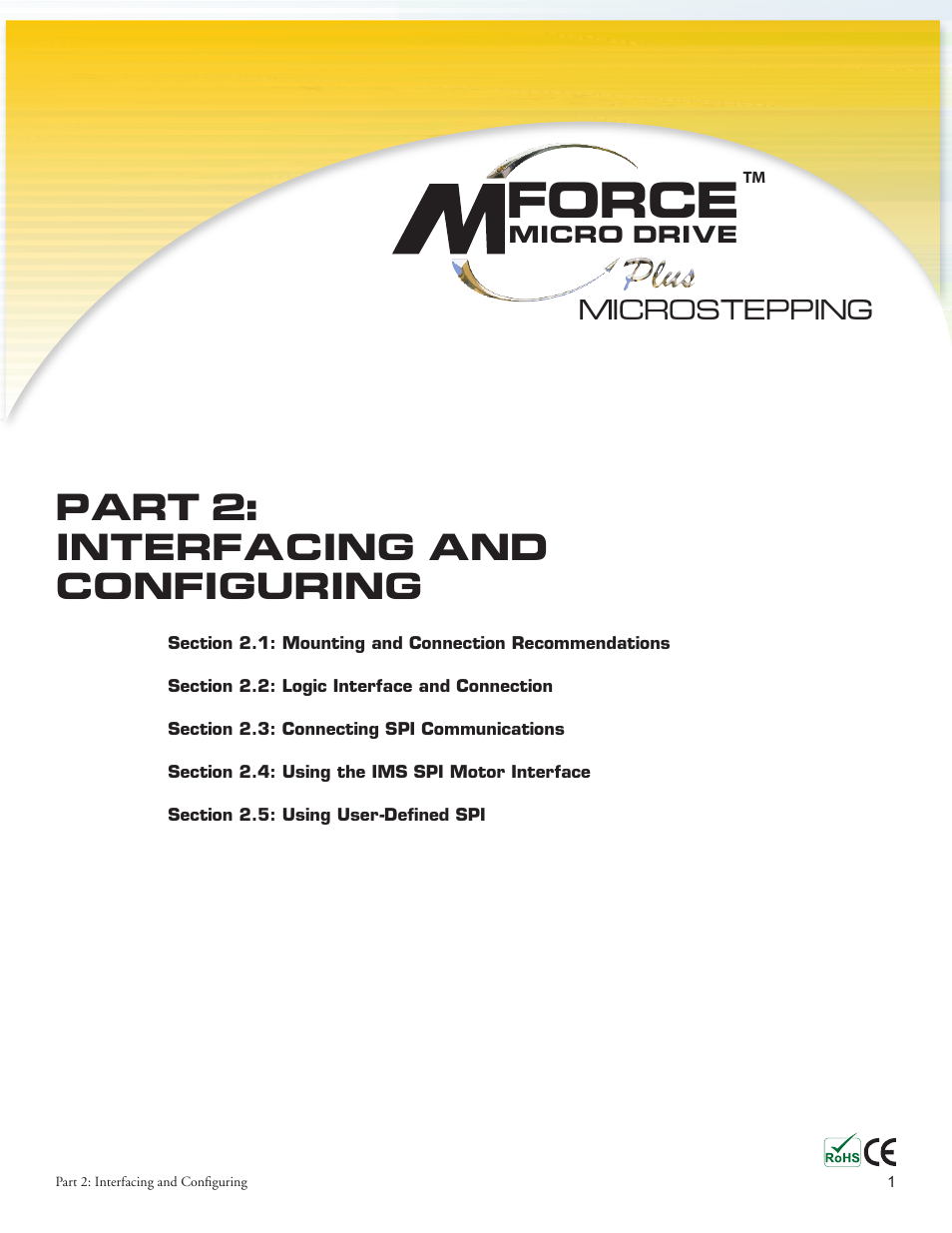 Force, Part 2: interfacing and configuring | Intelligent Motion Systems MForce PowerDrive Plus MForce Series Microstepping PowerDrive User Manual | Page 19 / 68