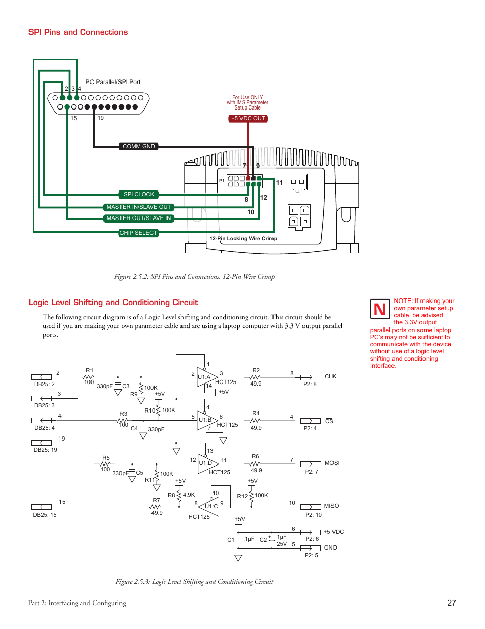 Spi pins and connections, Logic level shifting and conditioning circuit | Intelligent Motion Systems MForce PowerDrive Plus MForce Series Microstepping PowerDrive User Manual | Page 45 / 68