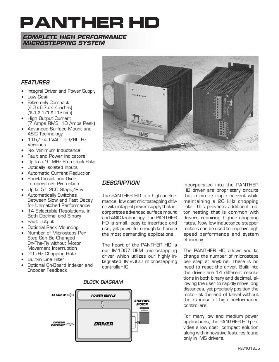 Intelligent Motion Systems Panther HD Integral Driver and Power Supply User Manual | 2 pages