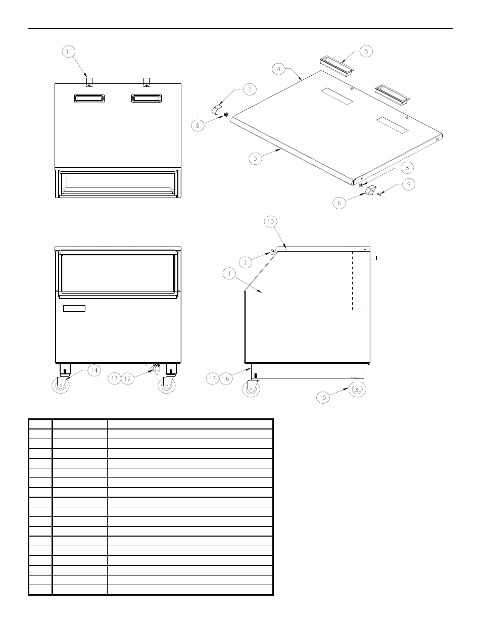 Sheet1, Storage bins crt125-ice cart | Ice-O-Matic CRT125 User Manual | Page 9 / 9