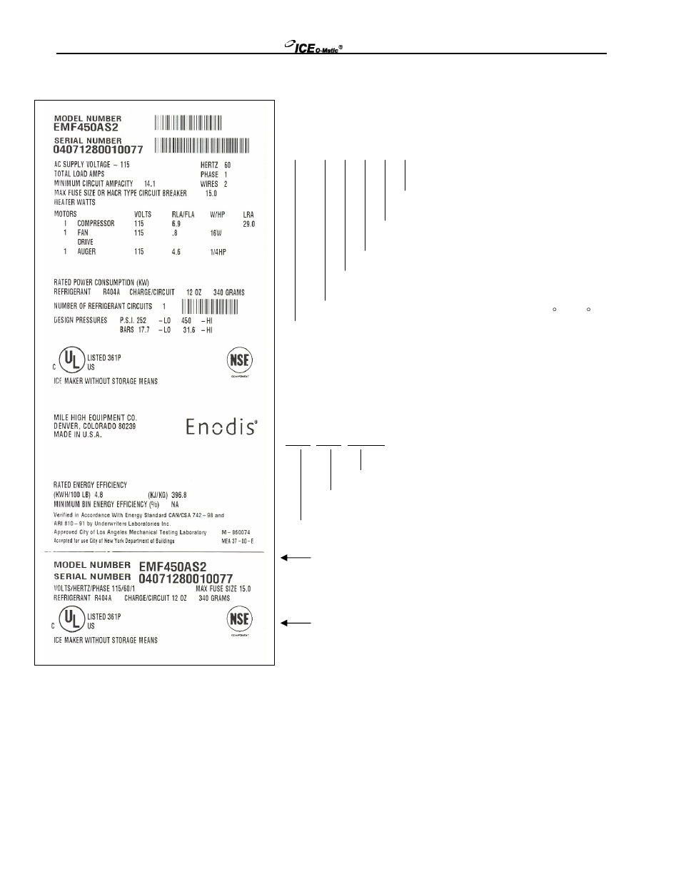 Model and serial number format | Ice-O-Matic Series 250 through 2306 User Manual | Page 7 / 22