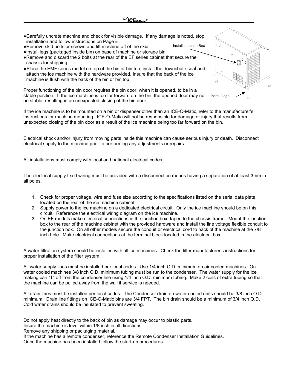 Ice-O-Matic Series 250 through 2306 User Manual | Page 9 / 22