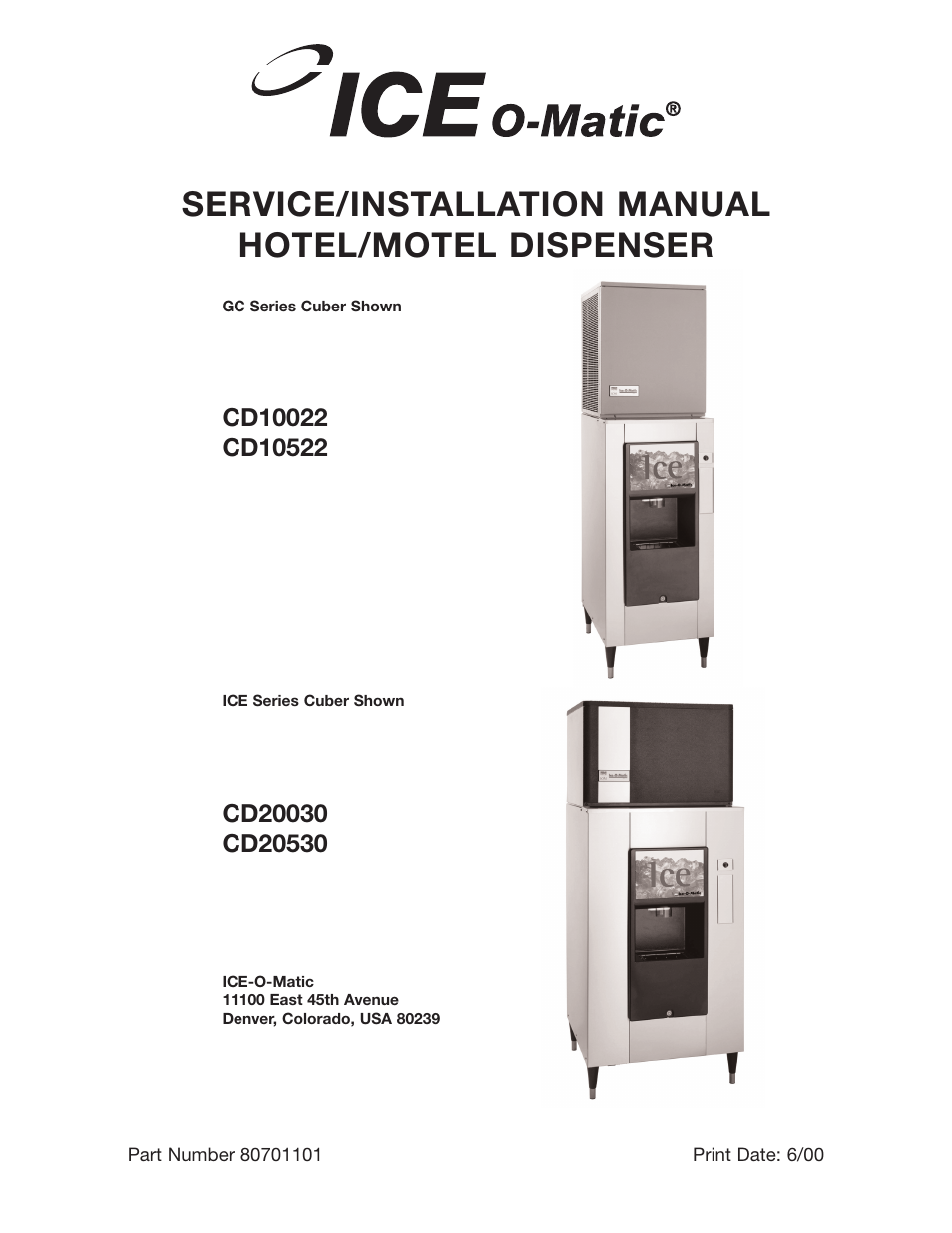 Ice-O-Matic CD20030 CD20530 User Manual | 22 pages