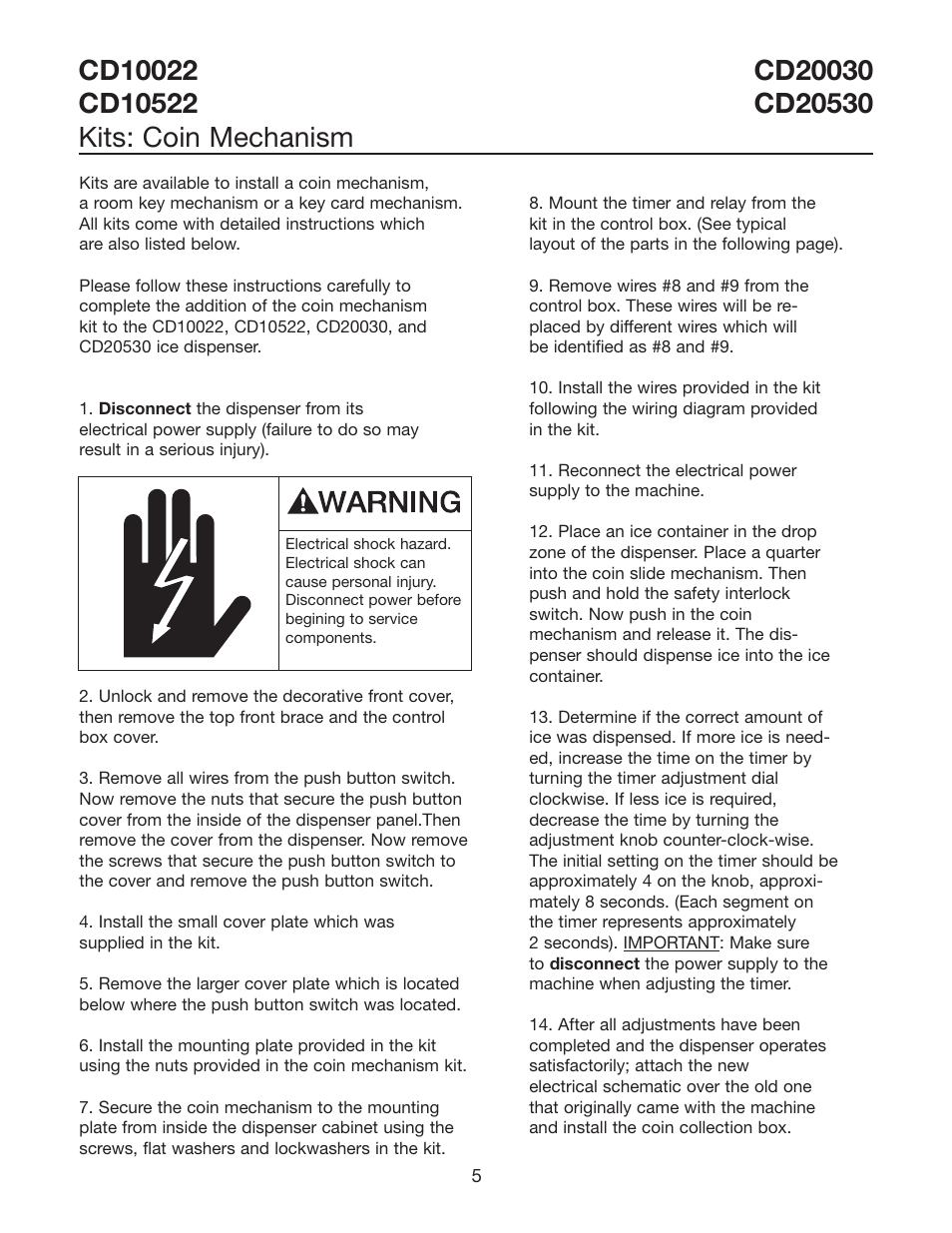Ice-O-Matic CD20030 CD20530 User Manual | Page 7 / 22