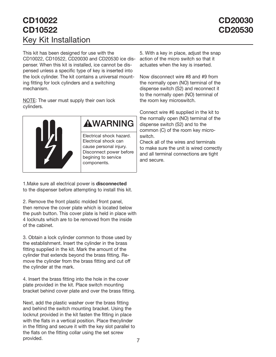 Ice-O-Matic CD20030 CD20530 User Manual | Page 9 / 22