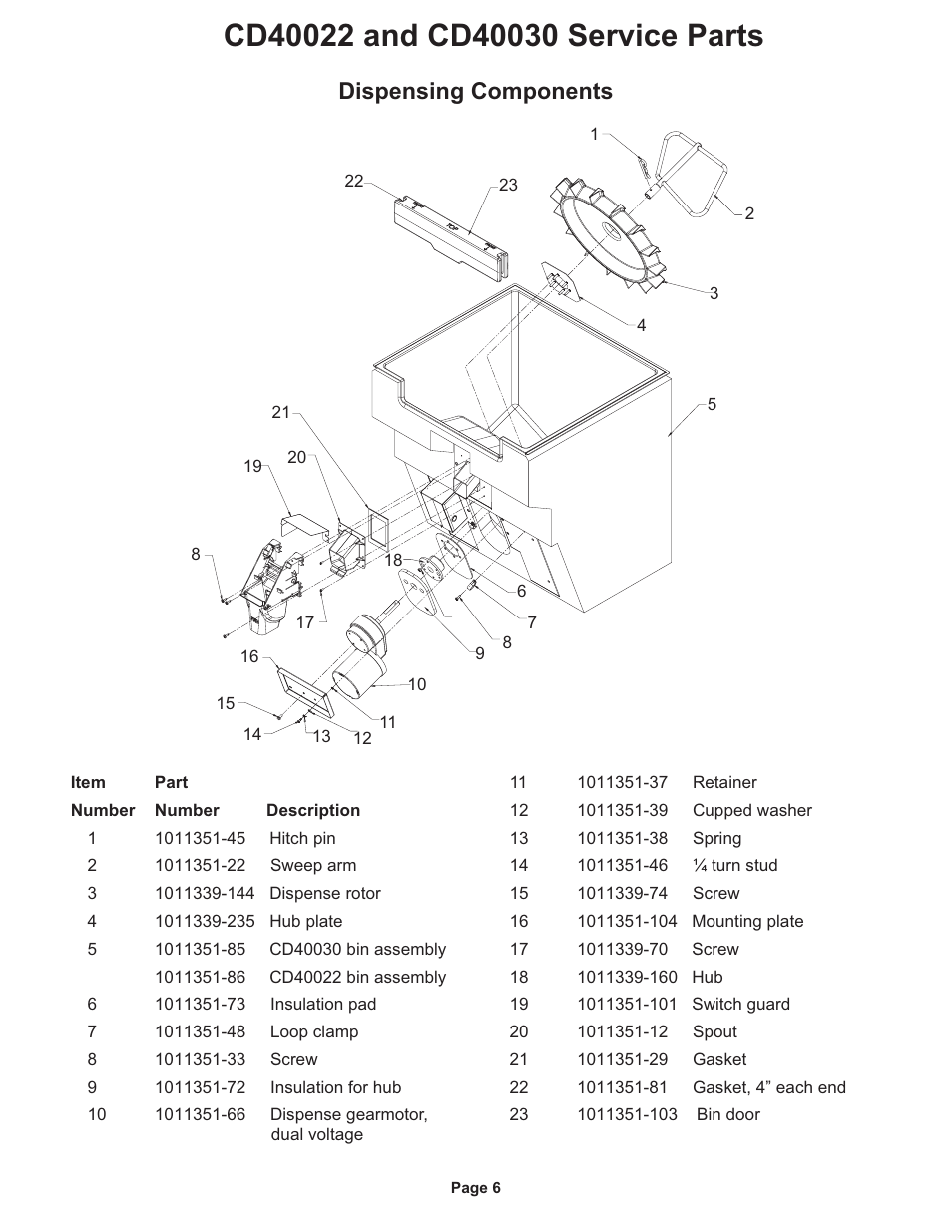 Dispensing components | Ice-O-Matic Hotel Dispenser CD300 User Manual | Page 8 / 11