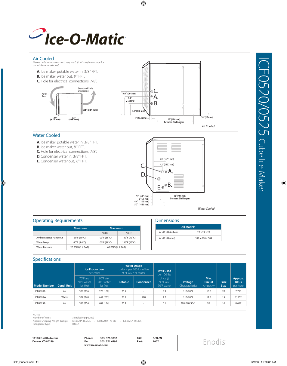 Ice-o-matic, Cube i ce m ak er, A. b. c | A. b. d. d. e. c | Ice-O-Matic ICE0525 User Manual | Page 2 / 2